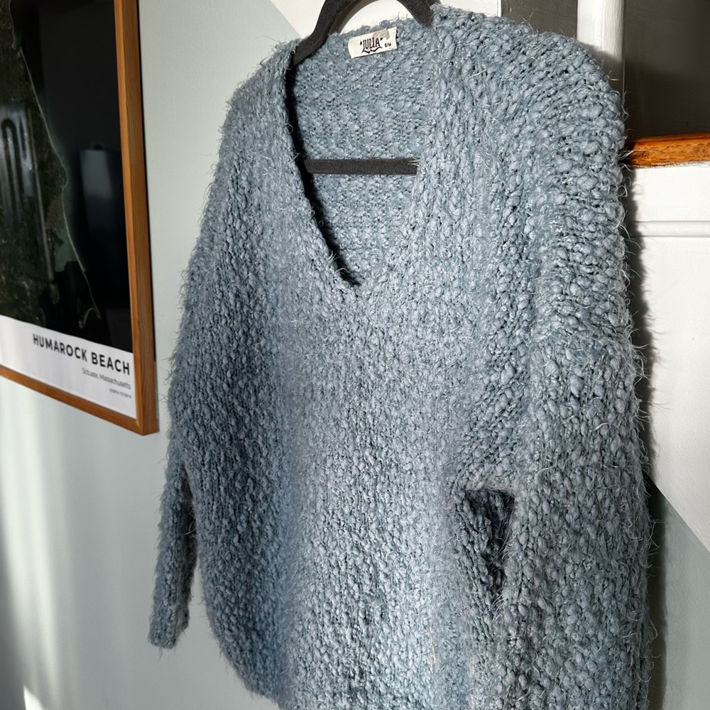 Cozy Blue V-Neck Sweater